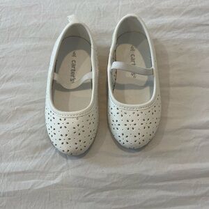 Carter's white girls’ Dress Shoes elastic strap toddler size 6
